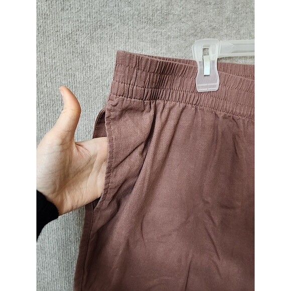 Old Navy Linen-Blend Straight Ankle Pants Women XXL Warm Taupe Beach VacationNEW - Picture 4 of 10